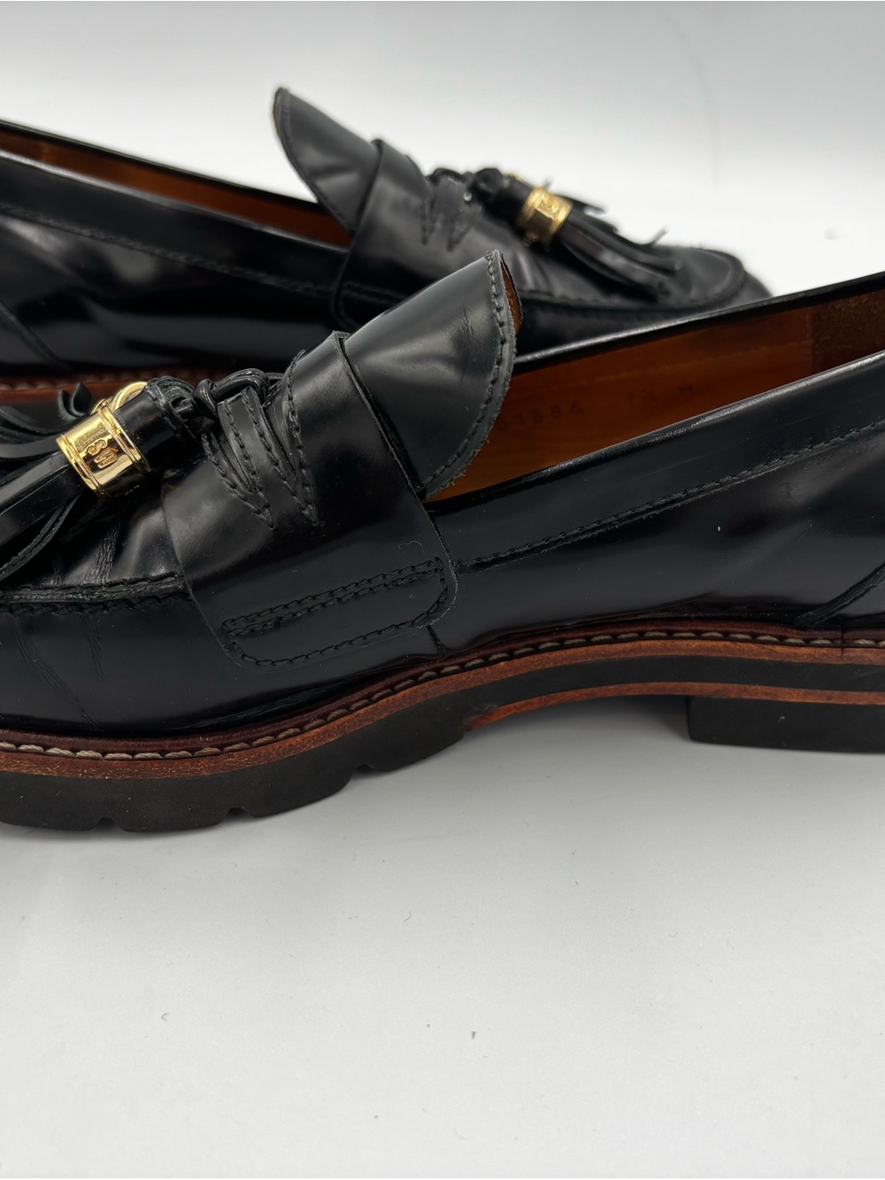 Stuart Weitzman Manila Tassel Loafer Sz 7.5 Made in Italy - Picture 6 of 11